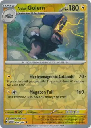 046.Alolan Golem.JTG.Uncommon Reverse Holo
