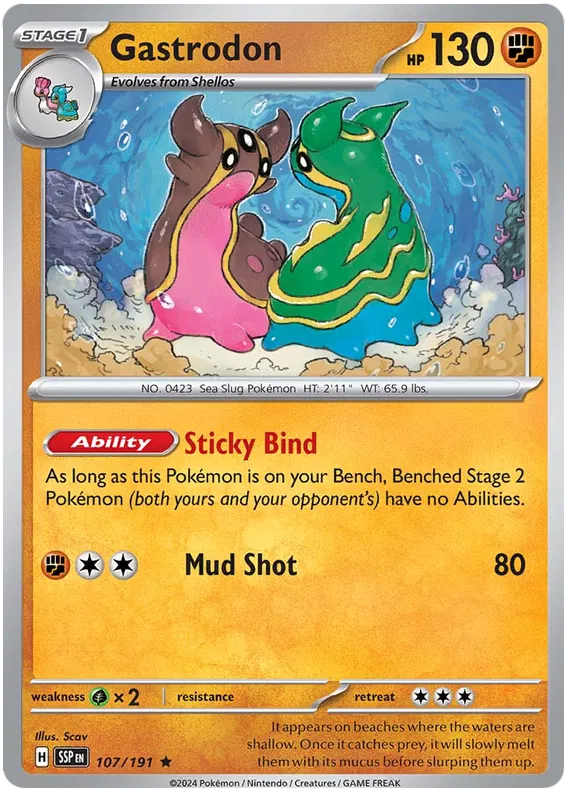 107. Gastrodon - Rare - Holo - Surging Sparks