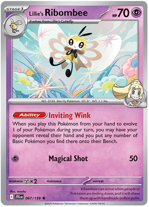 067.Lillie's Ribombee.JTG.Rare Holo