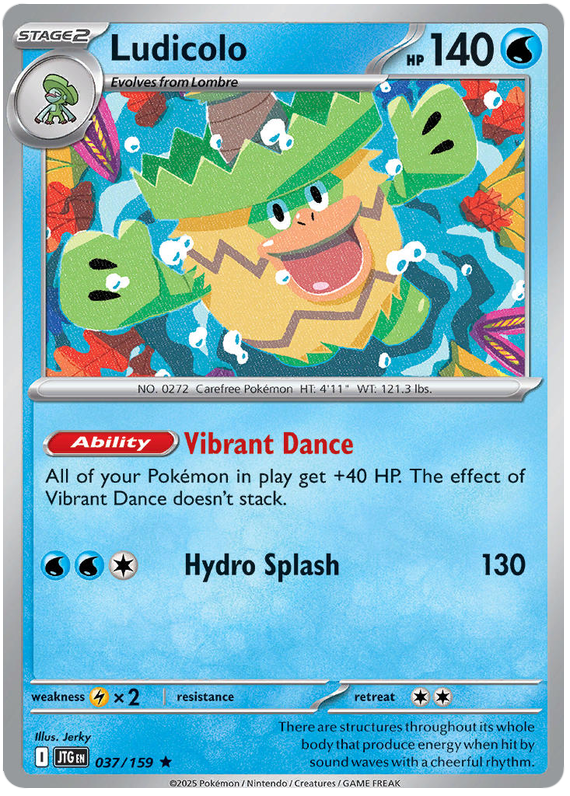 037.Ludicolo.JTG.Rare Holo