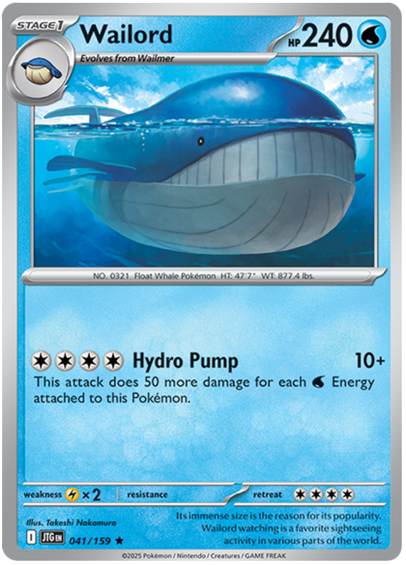 041.Wailord.JTG.Rare Holo