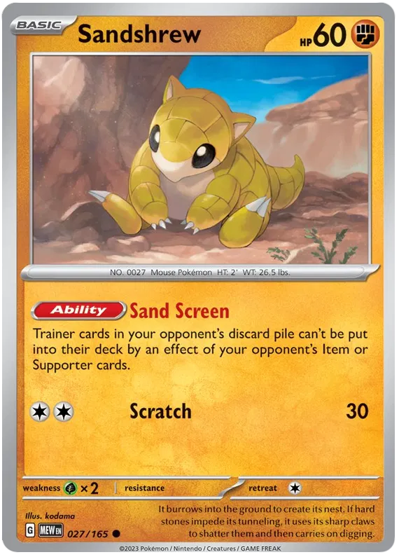 027. Sandshrew - Common - 151