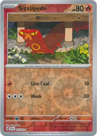 027. Sizzlipede - Common - Reverse Holo - Surging Sparks
