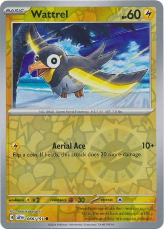 066. Wattrel - Common - Reverse Holo - Surging Sparks