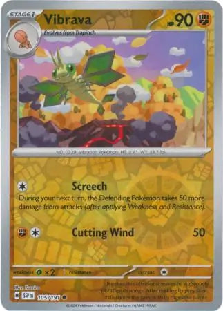 105. Vibrava - Common - Reverse Holo - Surging Sparks