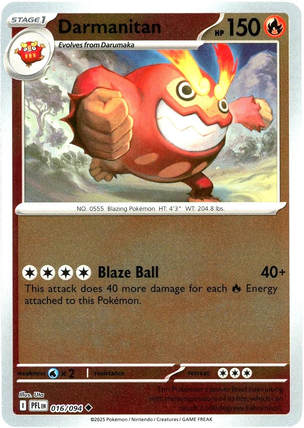 016.Darmanitan.PFL.Uncommon Reverse Holo