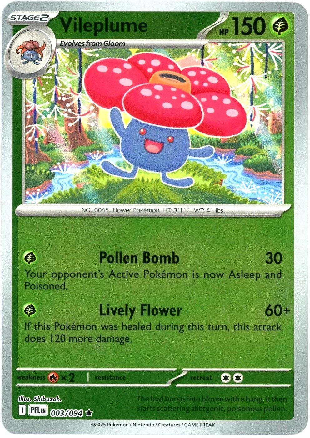 003.Vileplume.PFL.Rare Reverse Holo
