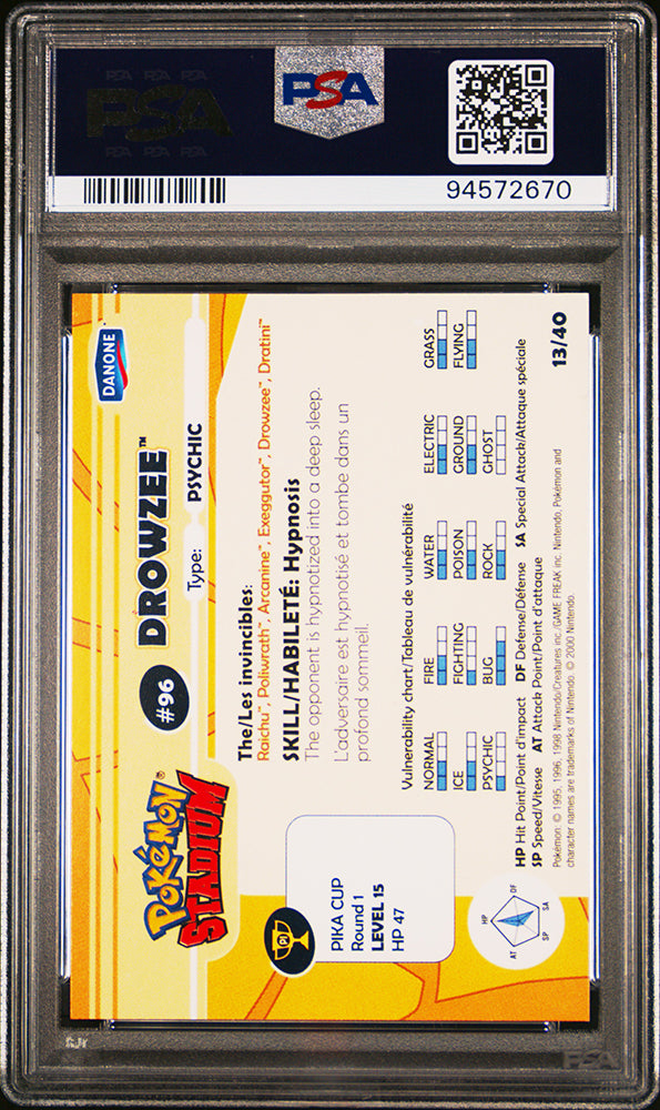 2000 Pokemon Danone Stadium Tip Drowzee PSA 6
