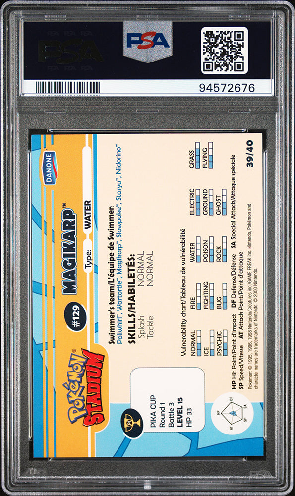 2000 Pokemon Danone Stadium Tip Magikarp PSA 9