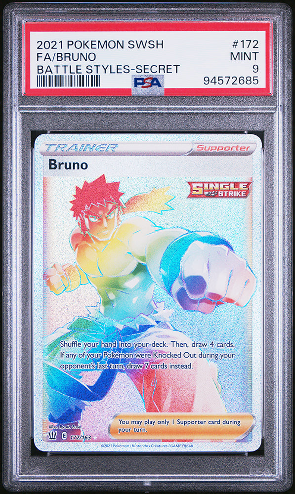 2021 Pokemon Battle Styles Trainer FA Bruno PSA 9