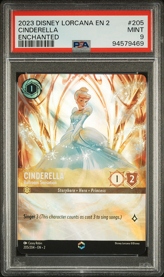 2023 Disney Lorcana Cinderella Enchanted Rise Of The Floodborn PSA 9