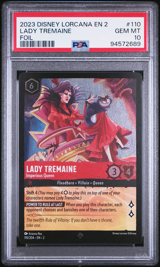 2023 Disney Lorcana Lady Tremaine Foil Super Rare Rise Of The Floodborn PSA 10