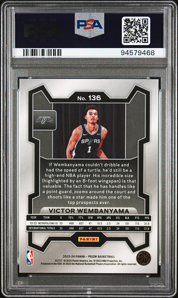 2023 Panini Prizm Victor Wembanyama PSA 9