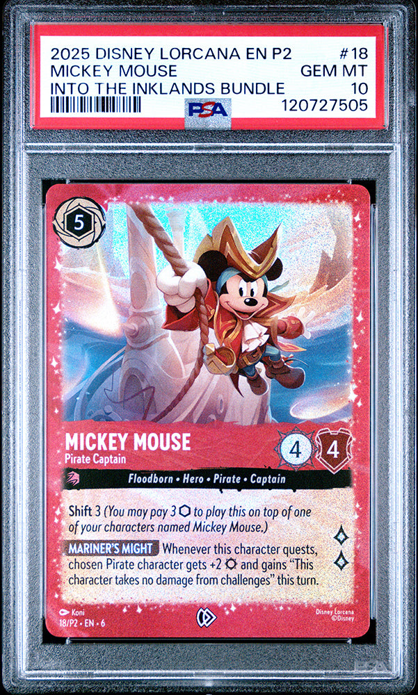 2025 Disney Lorcana Mickey Mouse Into The Inklands Bundle Promo PSA 10