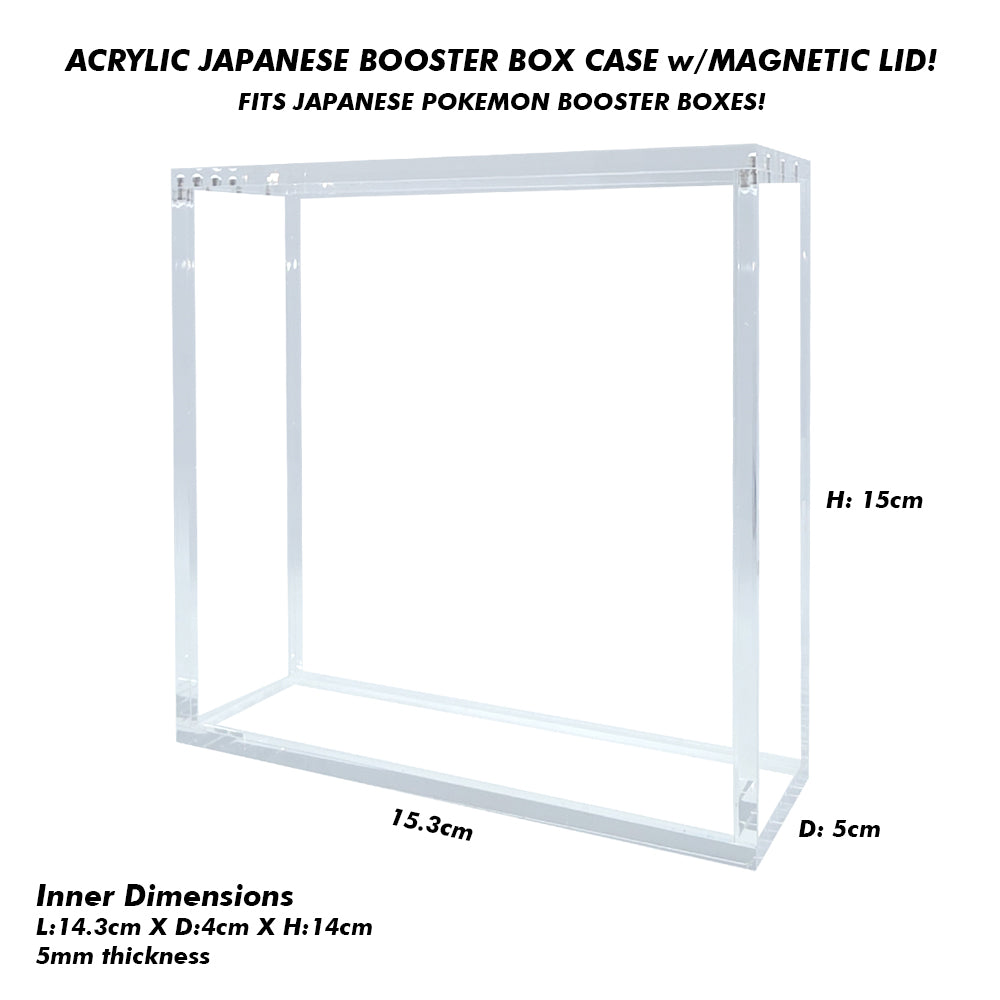 Acrylic Japanese Pokemon Booster Box Case With Magnetic Lid