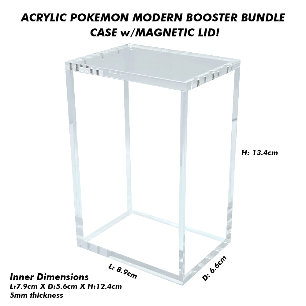 Acrylic Pokemon Modern Booster Bundle Case With Magnetic Lid