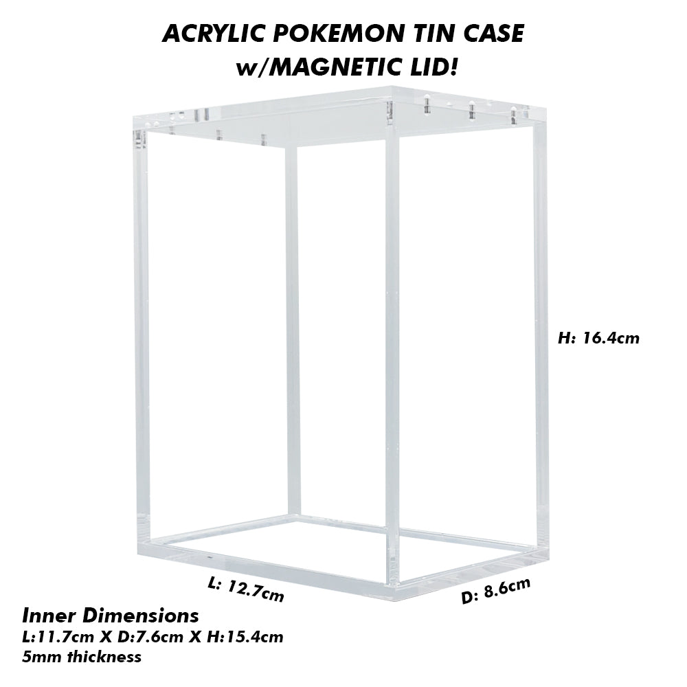 Acrylic Pokemon Tin Case With Magnetic Lid