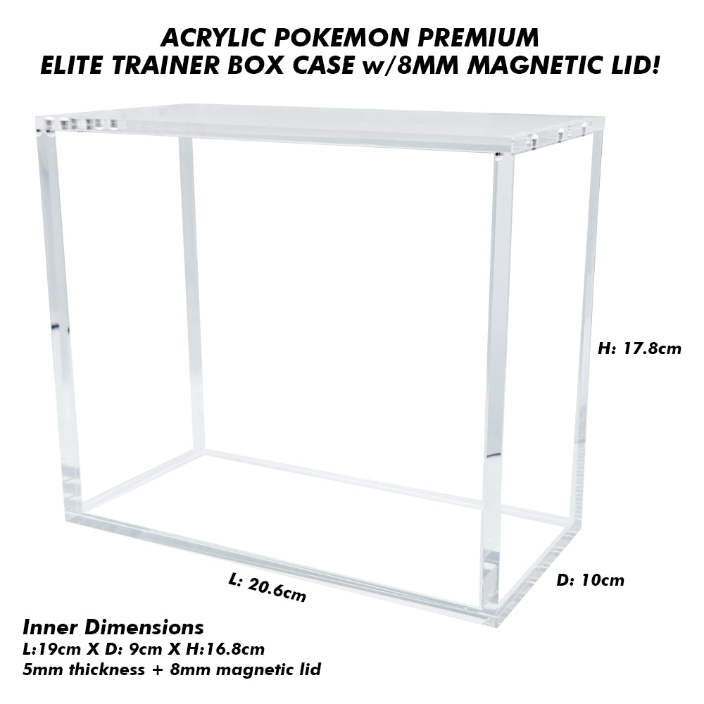 Acrylic Pokemon Premium Elite Trainer Box Case With 8mm Magnetic Lid