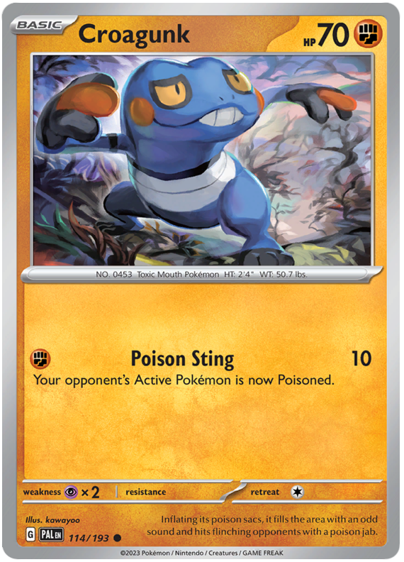 114. Croagunk - Common - Paldea Evolved