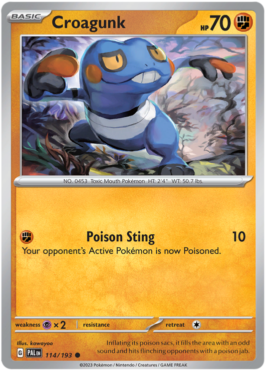 114. Croagunk - Common - Paldea Evolved