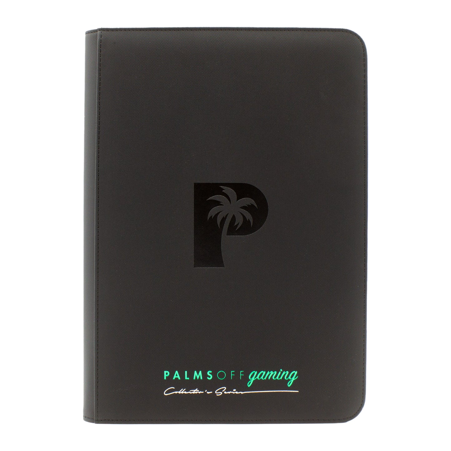 Palms Off Gaming - Collector's Series Top Loader Clear 9 Pocket Zip Binder 216 Slots Black