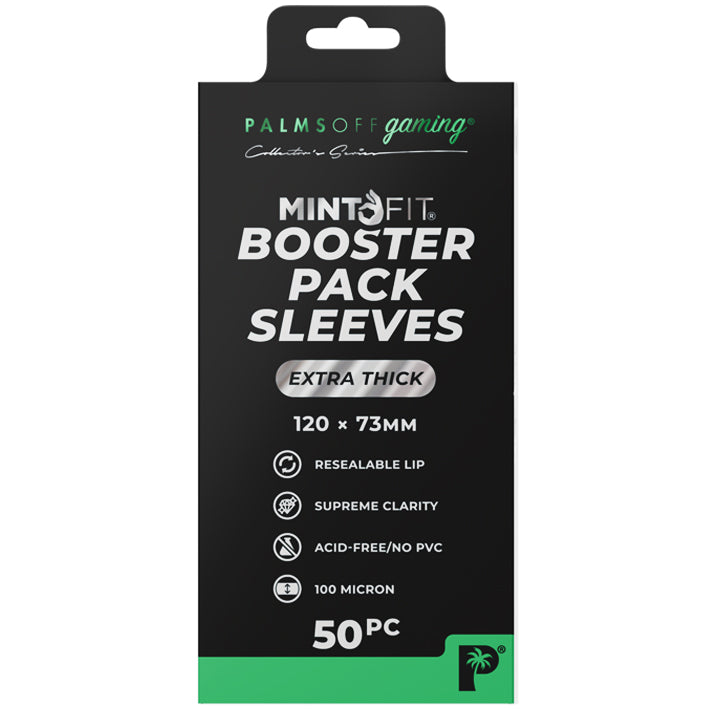 Palms Off Gaming - Mint Fit Booster Pack Sleeves Extra Thick 120x73mm 50pc