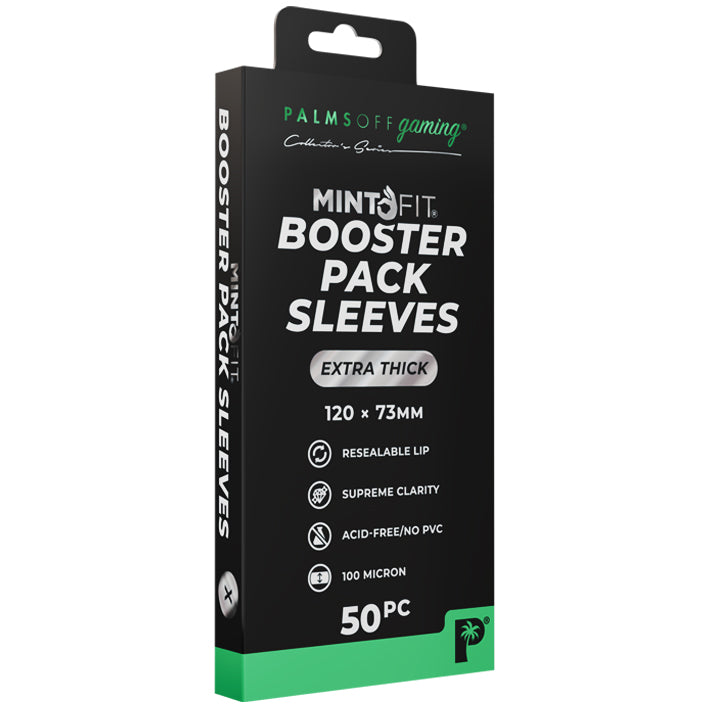 Palms Off Gaming - Mint Fit Booster Pack Sleeves Extra Thick 120x73mm 50pc