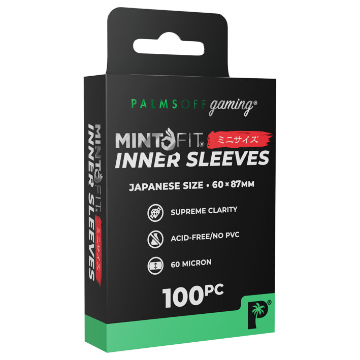 Palms Off Gaming - Mint Fit Inner Sleeves 60x87mm Top-Loading Japanese Size x 100pc