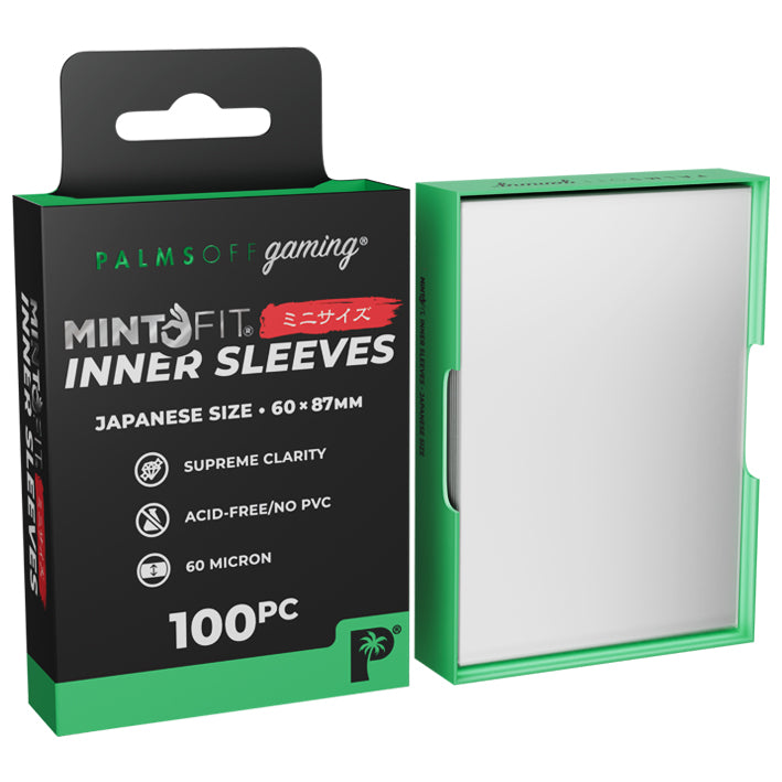 Palms Off Gaming - Mint Fit Inner Sleeves 60x87mm Top-Loading Japanese Size x 100pc