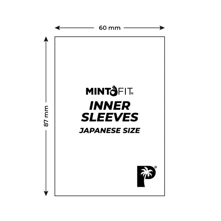 Palms Off Gaming - Mint Fit Inner Sleeves 60x87mm Top-Loading Japanese Size x 100pc