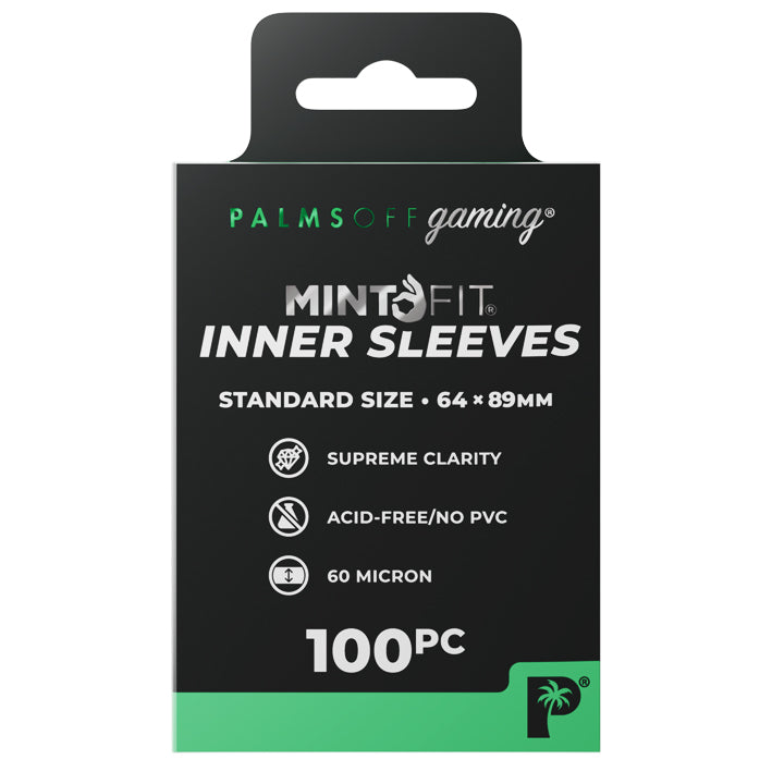 Palms Off Gaming - Mint Fit Inner Sleeves 64x89mm Top-Loading Standard Size x 100pc