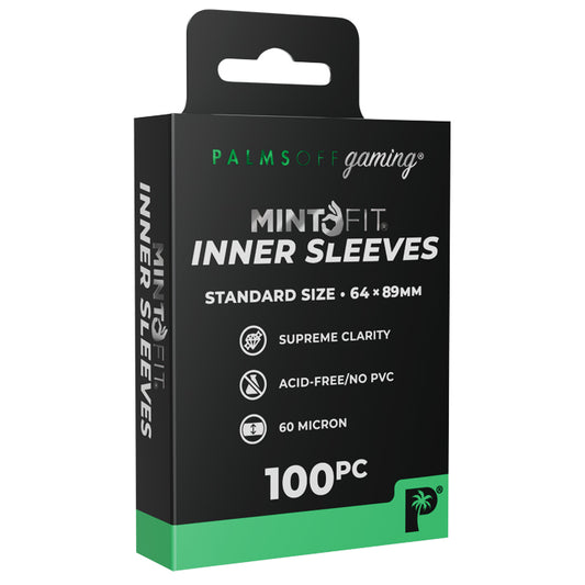 Palms Off Gaming - Mint Fit Inner Sleeves 64x89mm Top-Loading Standard Size x 100pc