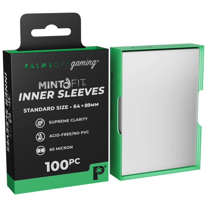 Palms Off Gaming - Mint Fit Inner Sleeves 64x89mm Top-Loading Standard Size x 100pc