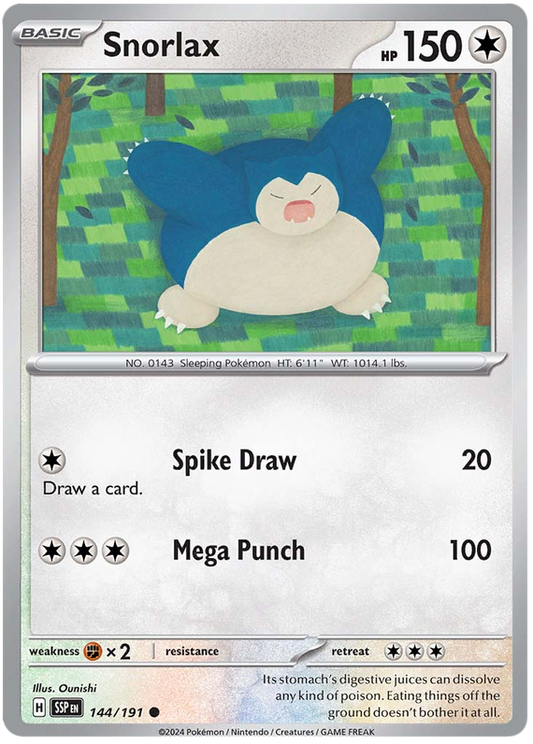 144. Snorlax - Common - Surging Sparks
