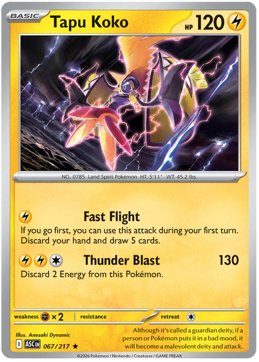067.Tapu.Koko.ASC.Rare.Holo