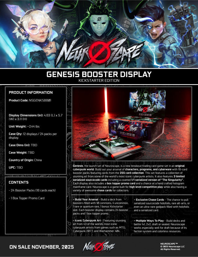 Neuroscape Genesis Booster Box PRE ORDER (ETA 23/02/2026)